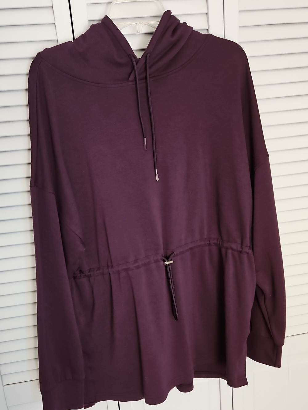 Threads 4 Thought Madge Feather Fleece Pullover Hoodie Deep Plum Color Sz XXL